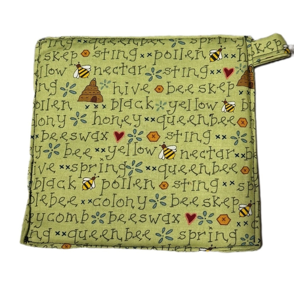Green Bee-Themed Pot Holder